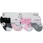 Wholesale - 8pk INFANT GIRLS PINK TURNCUFF TERRY SOCKS ASST SIZE C/P 60, UPC: 194382060711
